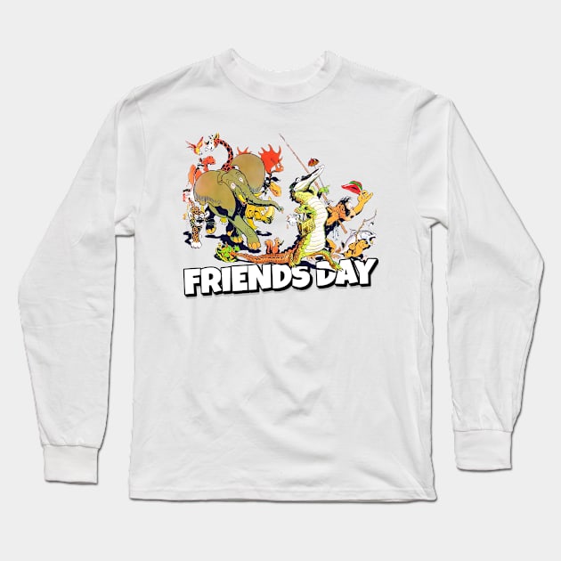 Animals Friends Day Vintage Retro Cartoons Long Sleeve T-Shirt by REVISTANGO